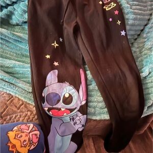 Disney Black Pajama Bottoms with Cartoon Characters
